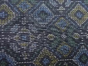 アンティーク　幾何学模様織り出し本場泥大島紬着物